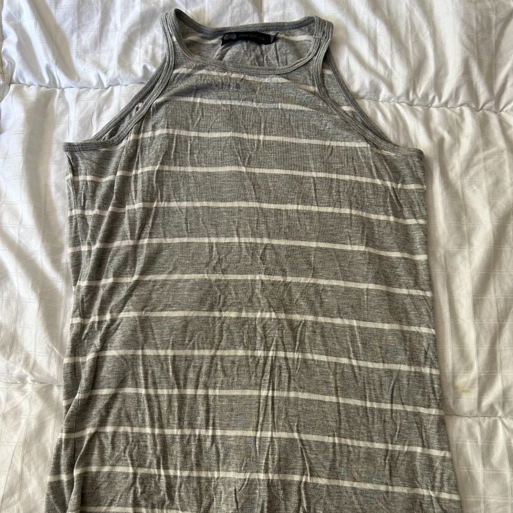 John Eshaya Grey Striped Tank (Small)